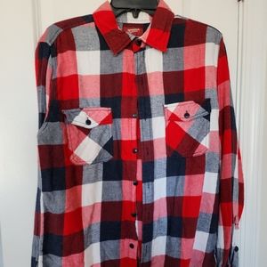 Arizona Jeans Men's medium shirt plaid Easter Western Cowboy patriotic